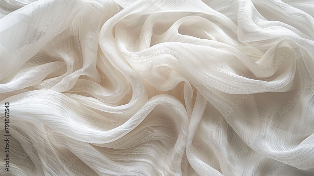 Ethereal White Silk Texture with Gentle Folds Ethereal White Silk Texture with Gentle Folds