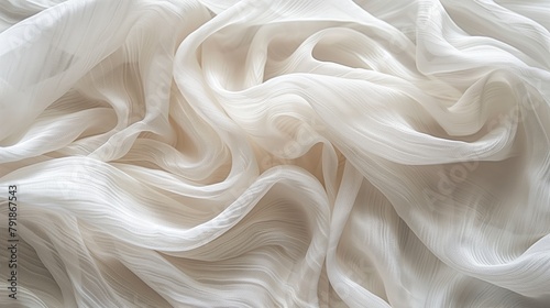 Ethereal White Silk Texture with Gentle Folds