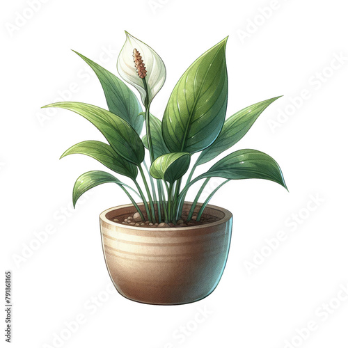 Indoor Plant Pot Clipart Illustration