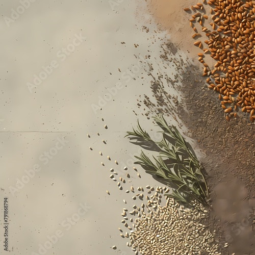 A visually stunning assortment of grains and seeds perfect for gourmet dishes photo
