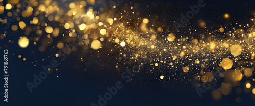Abstract Dark blue and gold background. photo