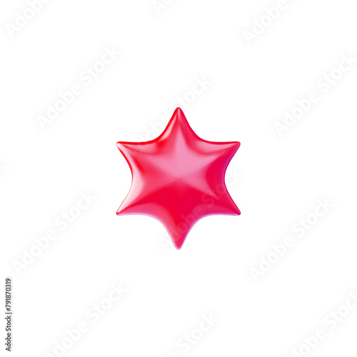 Glossy red 3D star icon vector illustration