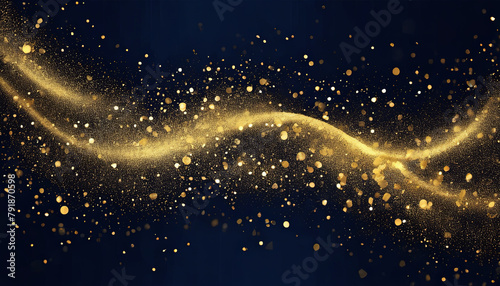 Abstract Dark blue and gold background.