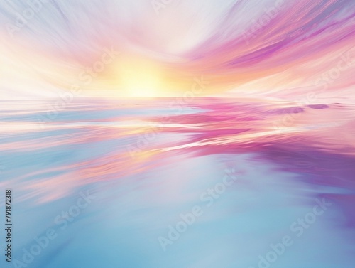 Ethereal dawn light, soft focus, pastel abstract, wide angle view for peaceful wallpaper