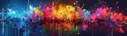 Graffiti art splatter, vibrant colors, high detail, urban style for bold wallpaper photo