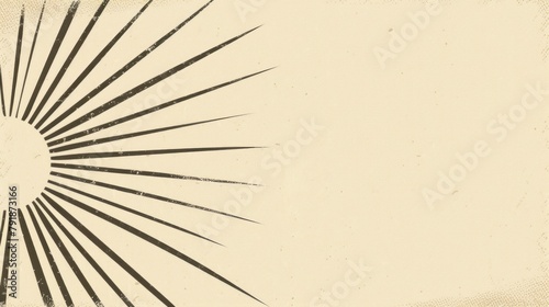 Vintage sunburst on old paper background with copy space for text