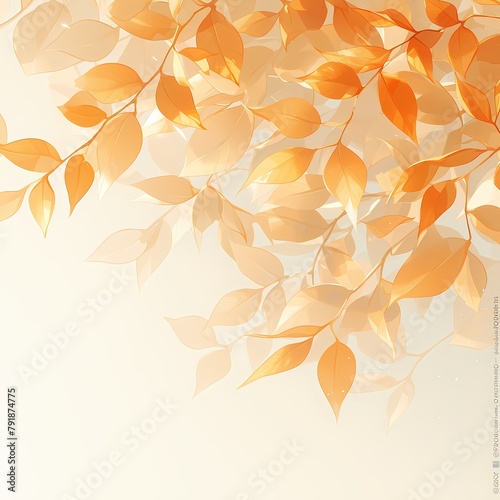 Exquisite Autumn Aesthetic: Golden leaves as delicate lace, subtly reflecting the season's allure.