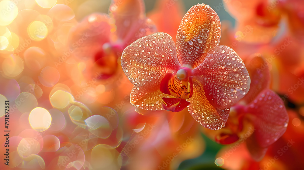 A close-up of the intricate petal patterns of an orchid, with a depth of field that highlights its unique structure A close-up of the intricate petal patterns of an orchid, with a depth of field that highlights its unique structure