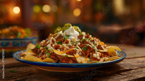 Delicious Loaded Nachos with Guacamole, Salsa, and Melted Cheese