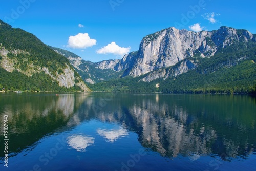 Beautiful alpine lake  scenery, recreational area Altausseer, Austrian Alps