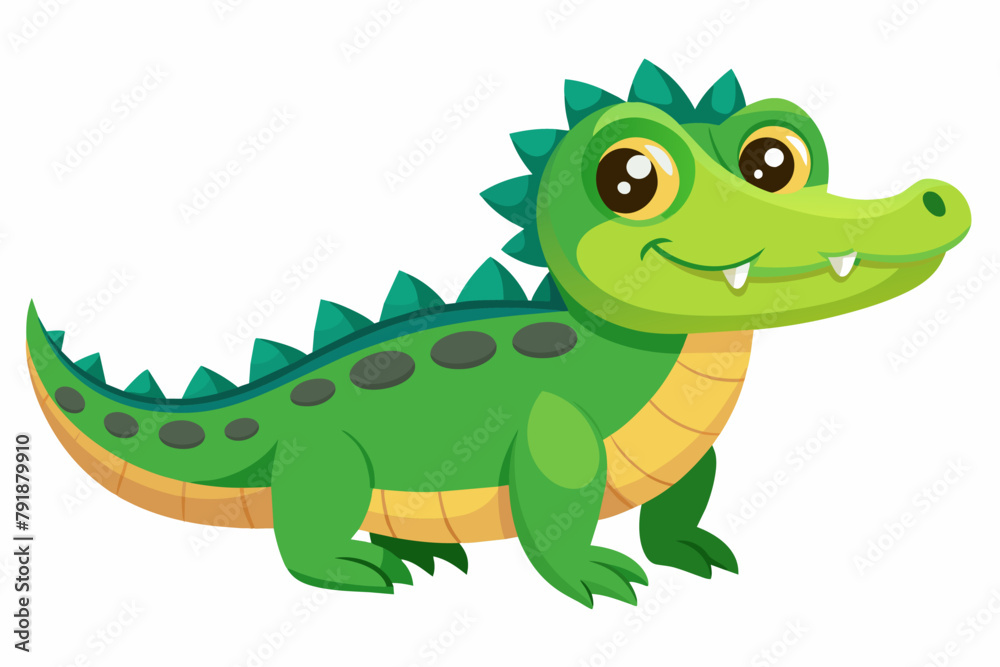 Cute Crocodile Snappy gradient illustration in white background Cute Crocodile Snappy gradient illustration in white background