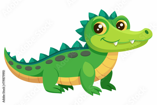 Cute Crocodile Snappy gradient illustration in white background