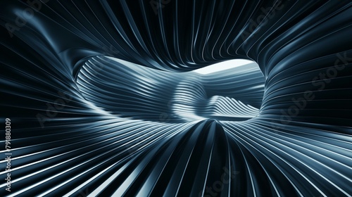 Abstract Blue Background With Wavy Design