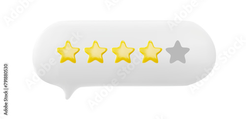 5-Star rating 3d vector Icons for reviews and feedback on a clean white backdrop
