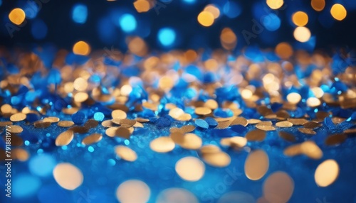 'confetti Blue background lights glistering shiny christmas new year gold abstract light sparkle bright celebration texture glowing party holiday bokeh shine glamour decoration glow fes'