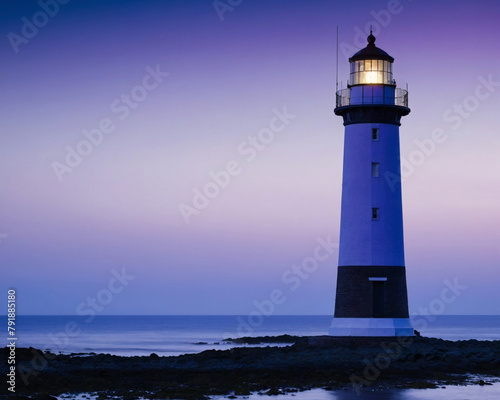 Solitary Lighthouse at Twilight