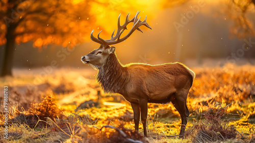 Red Deer in morning Sun © Asad