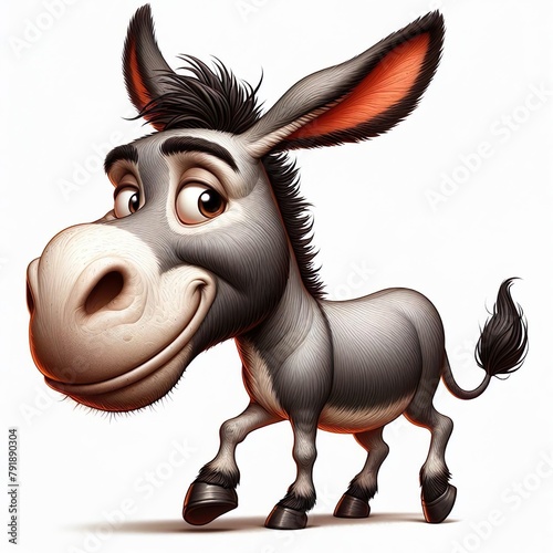 An illustration of a happy donkey