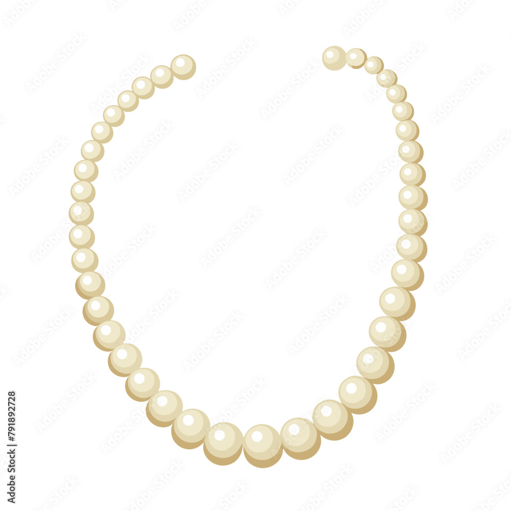 Pearl necklace isolated illustration vector Pearl necklace isolated illustration vector