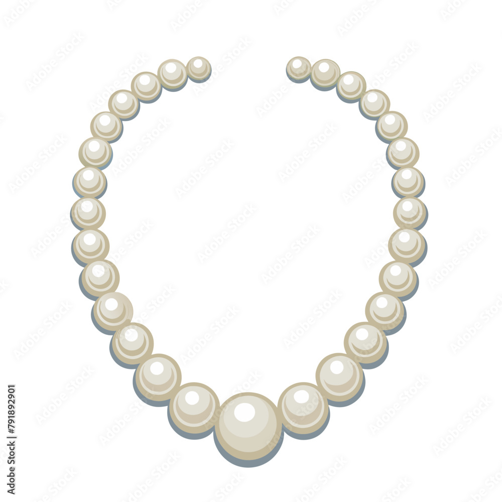 Obraz premium Pearl necklace isolated illustration vector