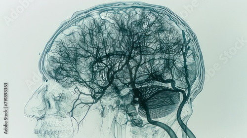 Human brain in a ct scan created with Generative AI