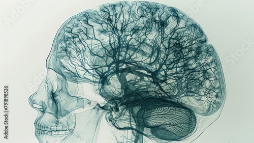 Human brain in a ct scan created with Generative AI
