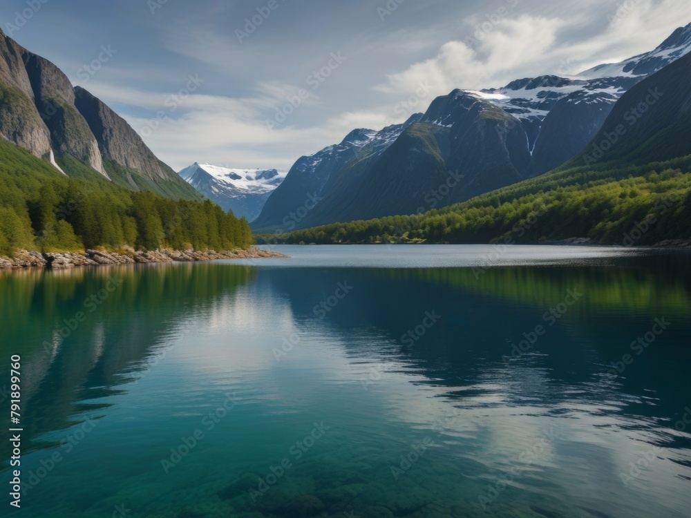 Norwegian Fjord Fantasy: Glacial Valleys and Emerald Waters, Scandinavian Fairytale Scenery