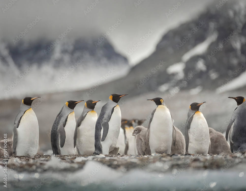 Obraz premium king penguin colony
