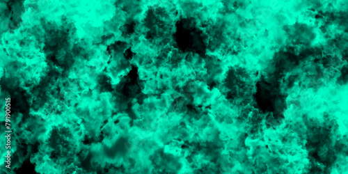 Abstract dynamic particles with soft Blue clouds on dark background. Defocused Lights and Dust Particles. Watercolor wash aqua painted texture grungy design. 