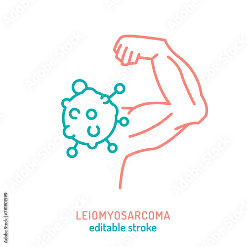 Rare malignant tumor outline icon. Leiomyosarcoma. Vector illustration