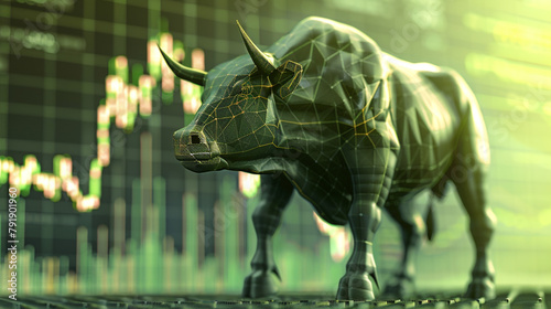 Bull and stock market. Finance concept.  © Vika art