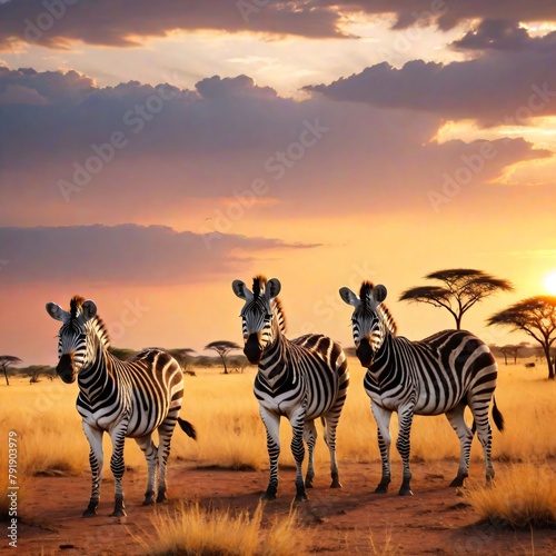 Zebra in jungle safari 