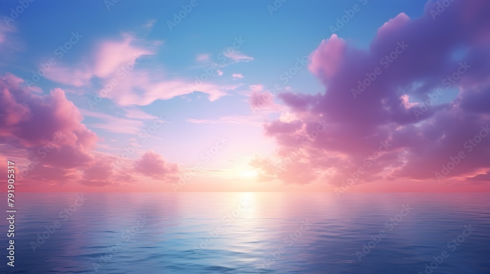  Cast your gaze upon the boundless horizon of a blue sea sky, where a color gradient rough abstract background gleams with radiant light and gentle glows, against a backdrop of an empty space