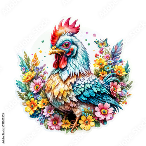 Wallpaper Mural Chicken Stickers - Generative AI Torontodigital.ca