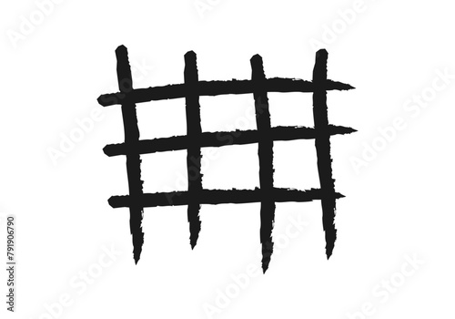 Cuadrícula hecho con trazados de pincel negro.