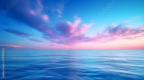  Lose yourself in the vast expanse of a blue sea sky, where a color gradient rough abstract background dazzles with radiant light and soft glows, complemented by an empty space and a grainy noise 