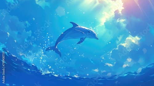 The dolphin icon is synonymous with wisdom and grace in many cultures around the world photo