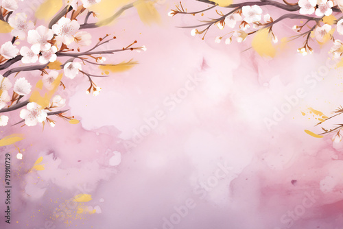 Sakura Bloom: Pink Cherry Blossoms on Abstract Background
