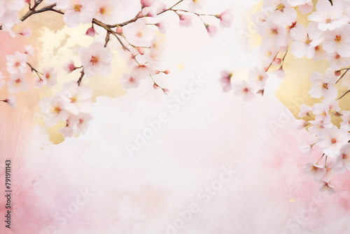 Sakura Bloom: Pink Cherry Blossoms on Abstract Background