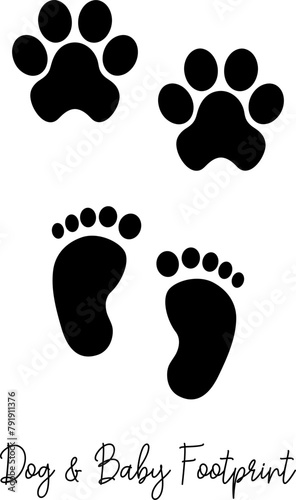 baby and dog paw footprint