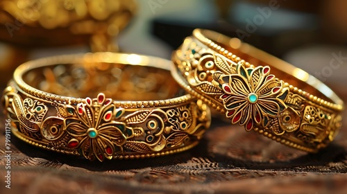 Fancy designer antique golden bracelets for woman fashion