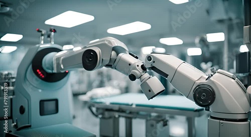 Modern robot in an operating room. photo