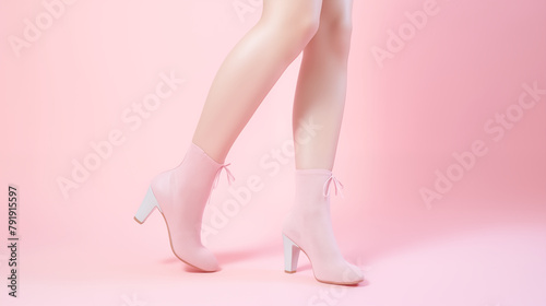 close up of woman legs walking.