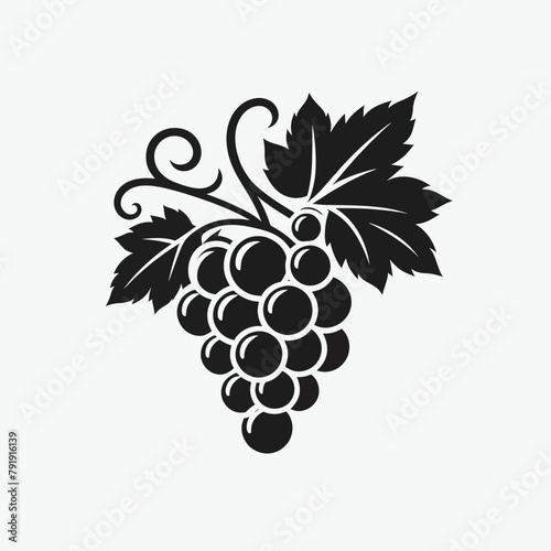 Grape silhouette vector illustration White Background