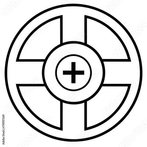 optical zoom plus in the middle logo icon
