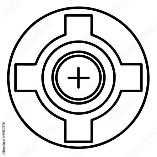 optical zoom plus in the middle logo icon
