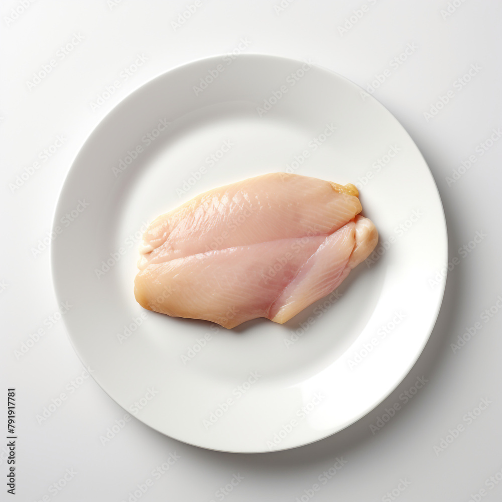 white plate with raw chicken, realistic сreated with Generative Ai white plate with raw chicken, realistic сreated with Generative Ai