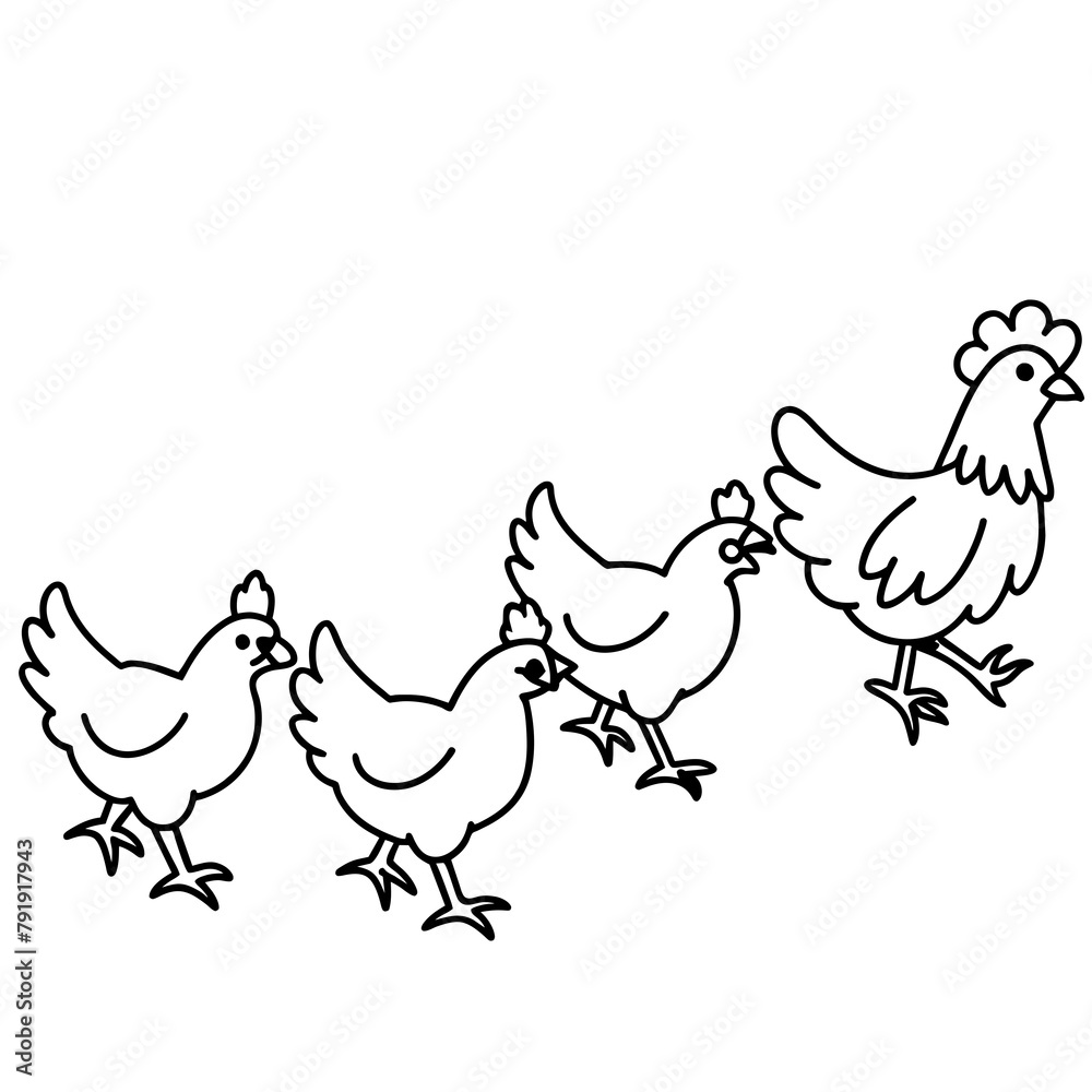 hen and chicken logo icon vector illustration. hen and chicken logo icon vector illustration.
