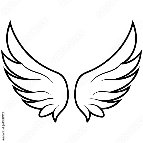 angel wings design logo icon vector illustration