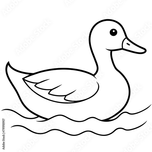 A duck swimming in water logo icon vector illustration